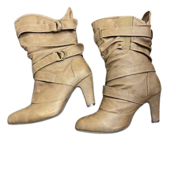 👢Leather Wide Calf Scrunched Belted Twisted X Boots - Picture 3 of 13